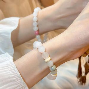 Strand Fashion Simple Colored Jade Charm Bracelet Retro Handmade Beaded Chinese Style Wrist Jewelry