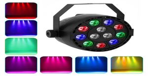 12 LEDs RGB Color Mixing Par Lamp 8CH Voice Activated Stage Light Led Flat For DJ Wedding Party Holiday Stage Light Projector1135137