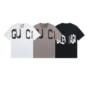 High Version Fashion Gu Family Collaboration B Family Fuzzy Letter Drukuj męskie i damskie T-shirt z krótkim rękawem
