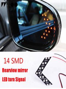 2 PCSLOT 14 SMD LED LED ARROW PANER for Car Reace Mirror IndicatorターンシグナルライトカーLEDバックミラーライト6611910