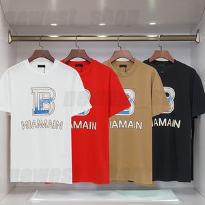 Erkek Tasarımcı Marka Tişörtleri Tshirt Tişörtler Tee Lüks Klasik Büyük Mektup Baskı Kırmızı Siyah Basit Kırmızı Khaki Geometri Temel Katı Kısa Kollu Kadınlar