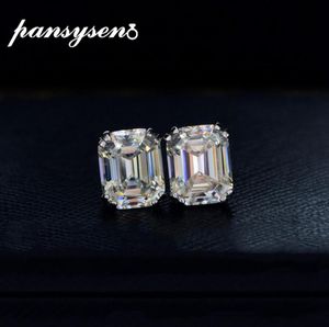 Pansysen Solid 925 Sterling Silver 6Ct作成されたMoissanite Wedding StudEarrings Birthday Fine Jewelry Earrings Gift2103847485