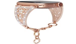 Роскошные Bling Diamond Women Bracelet для Apple Watch Band Series 6 SE 5 4 3 Металлический ремешок для IWATCH 40 мм 44 мм 38 мм 42 мм цепного ремня 7975872