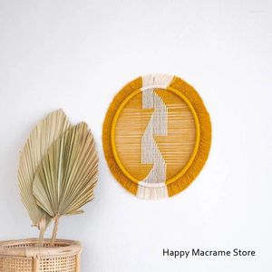 Wandteppiche bunte Makrame Wand Hanging Circle Dekor Garn Kunst Stammes Home Bohemian Textile Mural Faser