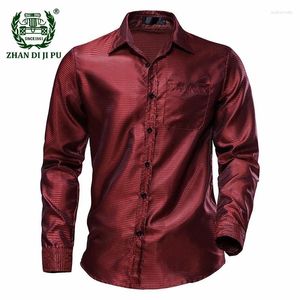 Men's Casual Shirts Men Dress Long Sleeve Sparkle Shirt 70s Disco Nightclub Party Tuxedo Wedding Hawaiian Chemise Homme 2024