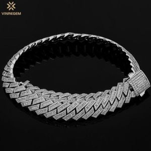 Kedjor Vinregem Hip Hop Rock 925 Sterling Silver Irregular Created Gemstone Men039S Kuba Chain Halsband Armband Fina smycken7748412