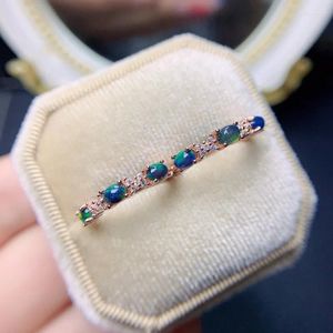 Studörhängen naturlig svart opal för kvinnliga årsdag gåva fina smycken 925 sterling silver tjej vän 3x4mm ädelstenar