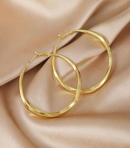 Orecchini a cerchio di grandi dimensioni COLORE GOLD per le donne intorno a Big Circle Earring Party Club Personality Gifts9270911