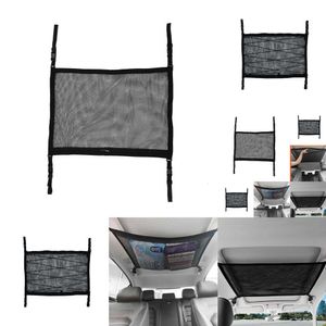 2024 2024 SUV Car Ceiling Storage Net Pocket Car Roof Bag Interior Cargo Net Breathable Mesh Bag Auto Stowing Tidying Interior Accessories