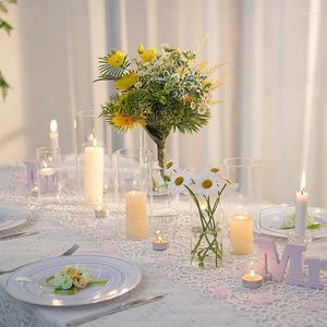 Candle Holders Glass Holder For Home Decor Small Tealight Decorative Cute Vase Terrarium Geometric Flower