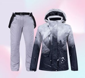 Kombinezon narciarski garnitur Wodoodporne wiatroodporne spodnie z kurtki snowboardowej Zestaw Zestaw Ziemia śniegu SK023 2210204514701