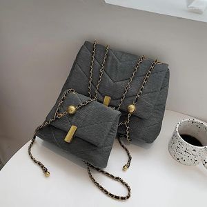 Väska stor crossbody vintage 2024 högkvalitativ duk kvinnors designer handväska kapacitetskedja axel messenger