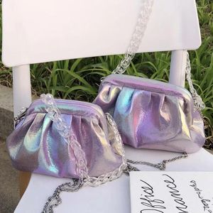 Bag laser crossbody 2024 sommar högkvalitativ pu läder kvinnors designer handväska kedja axel messenger resor