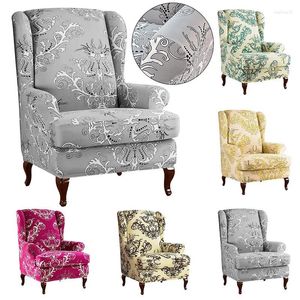 Chair Covers European Wing Back Cover Stretch Slopping Armchair Printed Slipcover Removable Sofa Protector Washable Seat Case