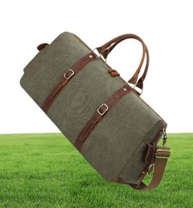 Duffel Bags Mens Canvas Duffle Bag Big Travel Overdized Weekender Overnight Vintage Stor kapacitet.