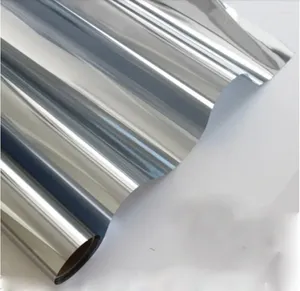 Fönster klistermärken försäljning silverisolering film solenergi reflekterande enväg spegel färg klistermärke för hem och kontorsdekor 100 cm lång