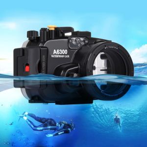 Cameras PULUZ 40m Underwater Depth Diving Case Waterproof Camera Housing for Sony A6000 for Sony A6300 (E PZ 1650mm F3.55.6OSS Lens)