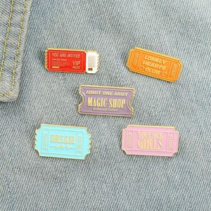 club ticket brooch Cute Anime Movies Games Hard Enamel Pins Collect Cartoon Brooch Backpack Hat Bag Collar Lapel Badges