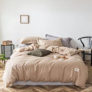 Set di biancheria da letto set di colori solido piumino cotone copertura inverno con pipistrello foglio da letto con pillowcover semplice trapunta di biancheria da letto