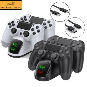 Stands Dinofire Controller Charger para PS4/PS5 Controlador original Dual Gamepads Estação de carregamento rápido para PlayStation4 PlayStation5