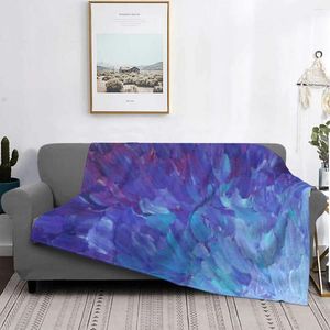 Filtar Abstrakt akrylmålning Filt fleece Velvet Ultra-mjuk skalor av en annan färg för sängkläder plysch tunn täcke