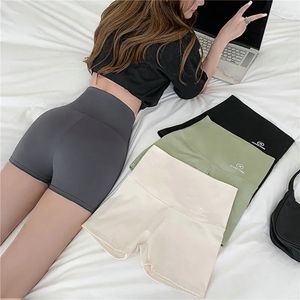 Frauen Sicherheit kurzer Hosen Sommer hohe Taille nahtlos unsichtbarer Eis Seidensicherheit Kurzer Boxer Slquit Square Sport Cycling Shorts 240409