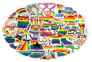 50Pcs Gay Pride Stickers LGBTQ Rainbow Graffiti Kids Toy Skateboard car Motorcycle Bicycle Sticker Decals2254756