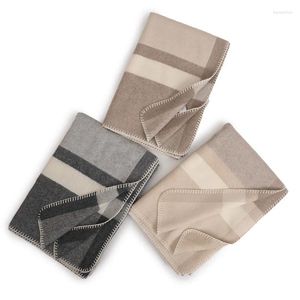 Blankets Wool Striped Blanket Shawl Double Jacquard Warm Sofa Throw 120 180cm Bed Cover El Office Nap Home Decoration