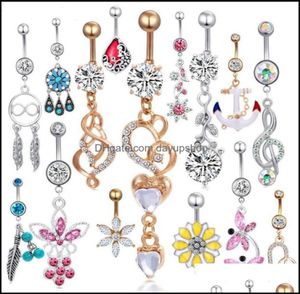Navelklocka ringer kropp smycken mode dingle belly ring mix stil piercing för kvinnor droppleverans 2021 oipub4320447