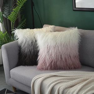 Kissen Luxus -Verlaufrosa Pink Black Ins Plüsch Cover Sofa Home Decor s Dekorative Kissen 50x50 cm