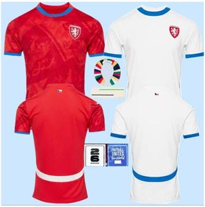 2024 2025 Tjeckien fotbollströjor 24 25 Nedved Novotny Poborsky Chytil Home Away Football Shirt Schick Hlozek Soucek Sadilek Lingr Mens Kid Kit Uniforms