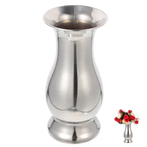 Vases Silver Floor Vase Stainless Steel Flower Home Supplies Tabletop Ornament Decorations Metal Arrangement Centerpieces Holder