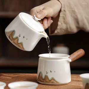 Teaware sets Gey Kiln Set Home High-End Office Luxury Chinese Ceramic Side Handtag Tekanna Small Tea Brewing Artifact