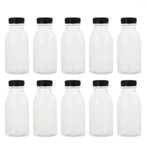 ウォーターボトル10pcs 300ml多機能ジュースミルクリークプルーフポータブル飲料プラスチック空の再利用可能