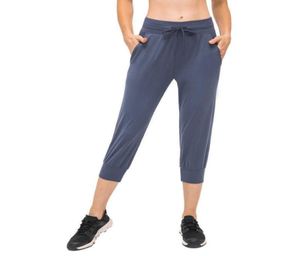 Hohe Taille Frauen039s Leggings Yoga Hosen L109 Elastische Kordelkordel Taschen Fitness Fitnessstudio -Kleidung Training Fashion 4677218