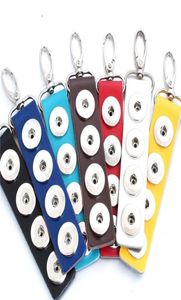 Snap Jewelry PU Couro Snap Button Keychains Diy Keyrings Fit 18mm Snap Layard Holder Chain Chain JLLQEO2841806