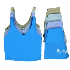 Lu yoga Set Tozluk Sütyen Hizalama Yoga Seti Kadınlar 2 Parça Spor giyim Gym Smpation Sütü Fitness Yüksek Bel Taytlar Egzersiz Spor giysileri Trailtsits LL Jogger Suits