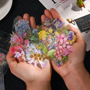 Hediye Sarma Çiçek Sticker Vintage Pastoral Pet Su Geçirmez ve Kırılma Anti Tele Scrapbooking Malzemeleri El Yapımı Dekoratif Malzeme