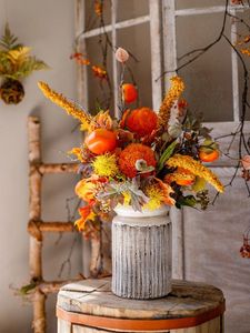 Vasos Juhan Yiran Designer Handmade Bouquet Autumn Simulation Simulation Persimmon Bridal Art Gift Decorativo