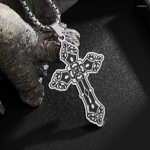 Pendant Necklaces Exquisite Stainless Steel Orthodox Pattern Cross Necklace For Men Women Slavic Christian Prayer Amulet Jewelry