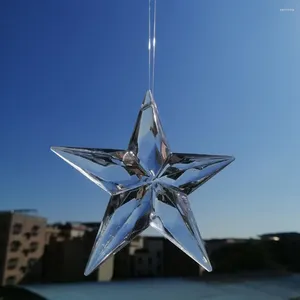 Party Decoration Camal 2pcs 90mm (2 Hole) Clear Acrylic Star Shaped Pendant Chandelier Curtain Wedding Lighting Part Christmas Tree Hanging