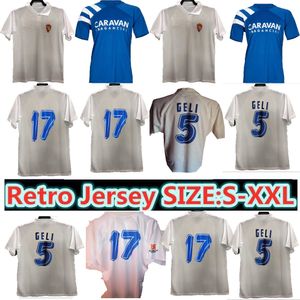 1994 1995 Real Zaragoza retrò impermeabile e resistente alla lacrime maglia da calcio 94 95 Poyet Pardeza Nayim Higuera Vintage Classic Football Shirt