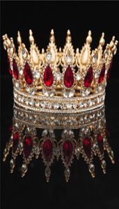 Bridal Crystals Headpieces Vintage Royal Queen King Tiaras och Crowns Menwomen Pageant Prom Diadem Hair Ornaments Wedding Hair Je7448406