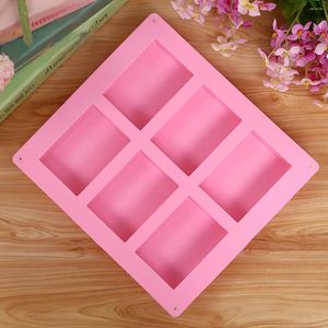 Baking Moulds Pink Silicone Cake Mould Handmade Soap Rectangle 8 5.5 2.5CM 100ml Oval For Cooking