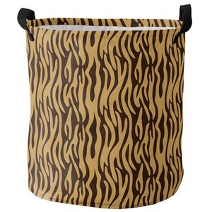 Tvättpåsar Leopard Tiger Ripple fällbar korg stor kapacitet hämma klädlagringsarrangör barn leksakväska