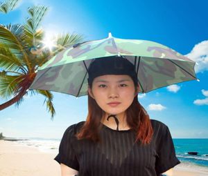 Portable outdoor sports 69cm umbrella cap folding ladies men039s umbrella fishing mountaineering golf beach headband umbrella4649483