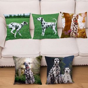 Pillow Supe Soft Short Plush Pet Dog Europe Dalmatian Cover For Sofa Home Decor Cute Animal Case 45 45cm Pillowcase
