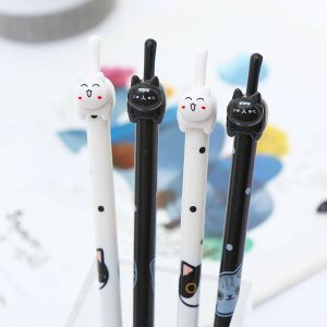 Canetas 36pcs coreanos engraçados canetas pretas de gato fofo kawaii caneta esfera