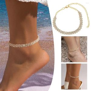Anklets Luxury Crystal Anklet Bracelet Women's Fashionable Foot Decor Sandals Beach Jewelry Wedding Accessories Summer Engagement Z5C3