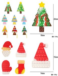 Świąteczne push pops bąbelkowy popper tablica krawat bar barwnik Święty Święto Santa Clause Hat Sensory Fidget Finger Puzzle